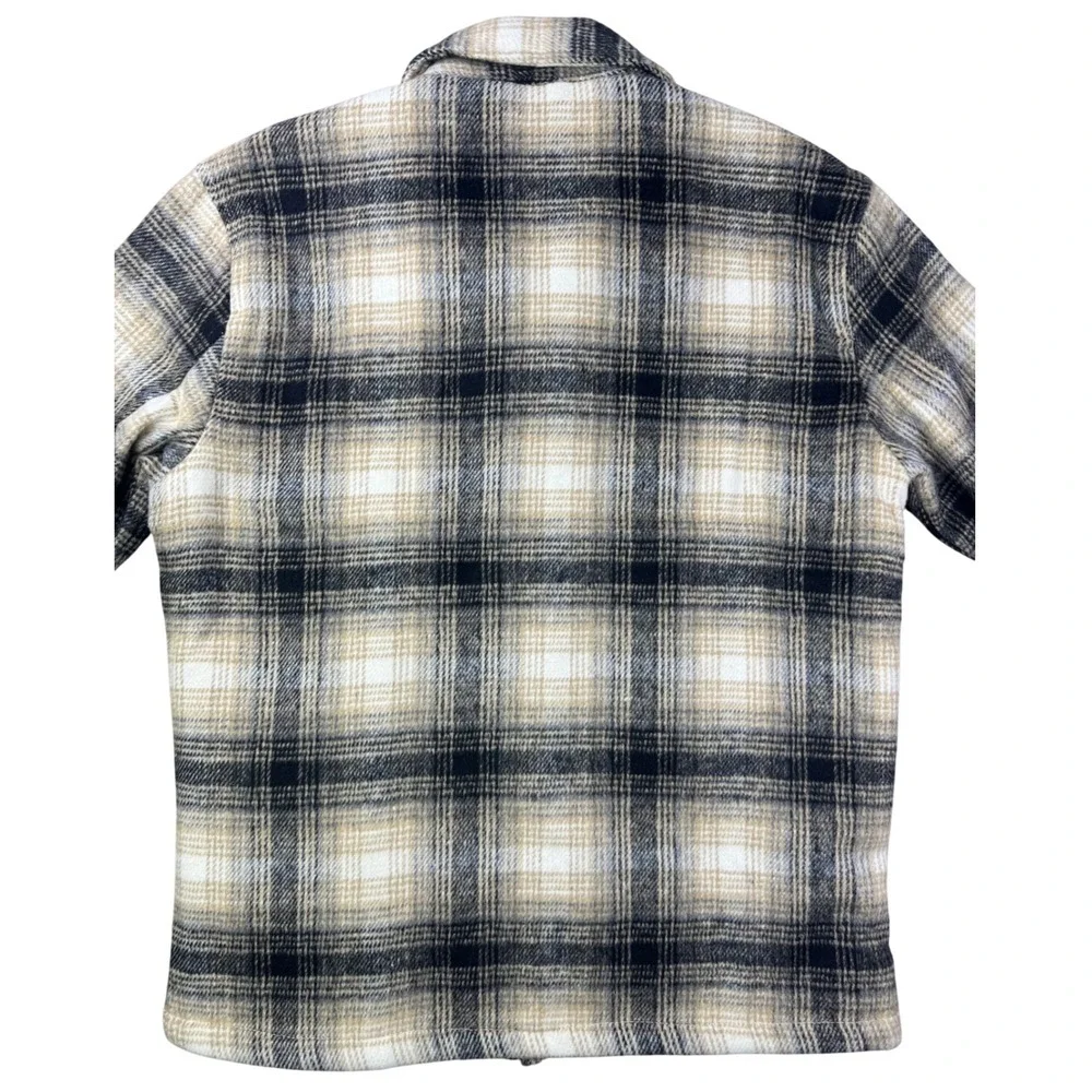 Ben Sherman Mens Plaid Button Front Lined Jacket Soft Cozy Mens Small